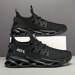 Men's Breathable Lace Up Blade Sneakers Outdoor Walking Shoes