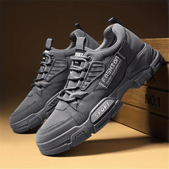 Men's Lace Up Work Sneakers Padded Collar Comfortable Shoes