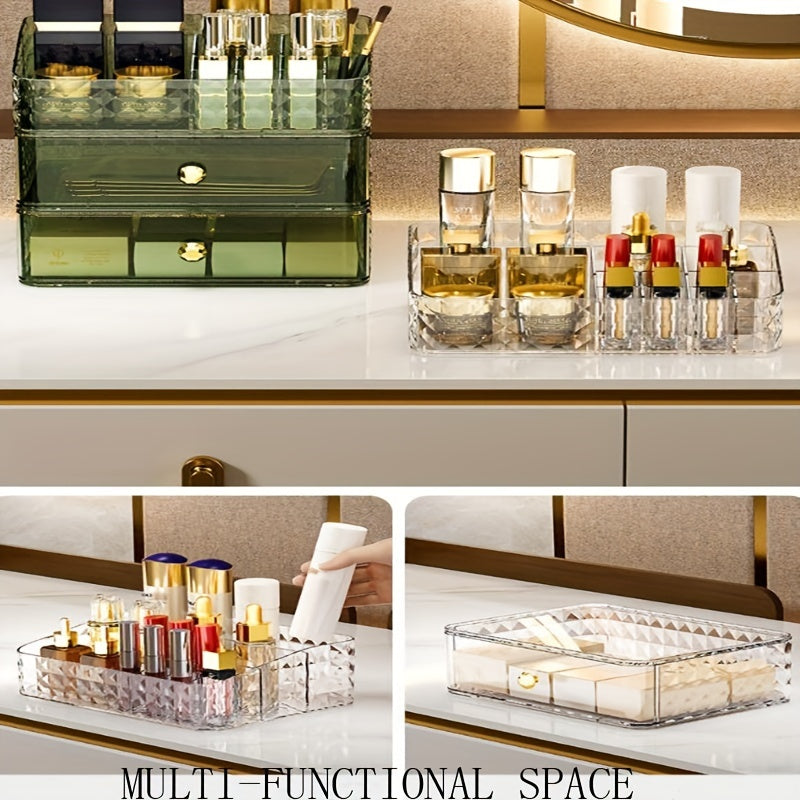 PET Material Drawer Storage Box for Cosmetics Stationery Bathroom Toiletries
