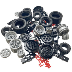 68pcs High Tech Building Blocks Gears Tires Tracks Wheels Accessories Pack
