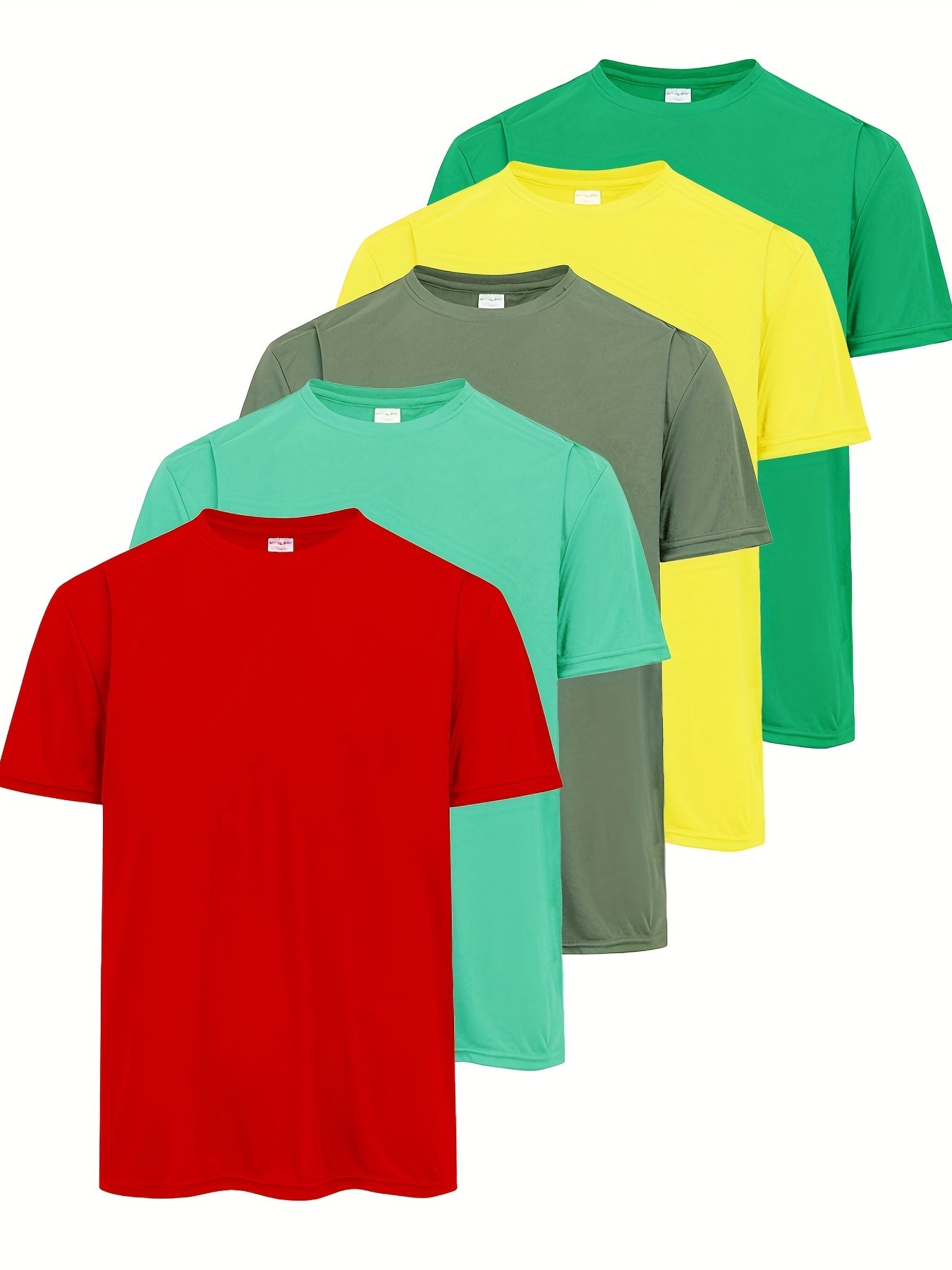 5pcs Men's Breathable Quick Drying Workout T Shirt Stay Comfortable