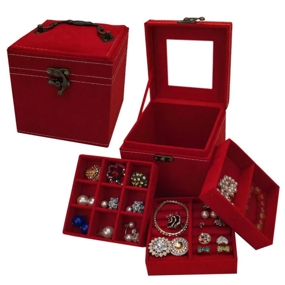 Vintage Metal Jewelry Organizer Box for Women