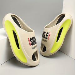 Men's Platform Slides Comfortable Non Slip Cloud Slippers