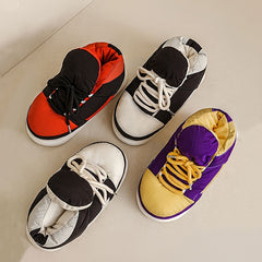 Men's Thick Thermal Slippers Anti-skid Comfortable Lace Up Shoes for Winter