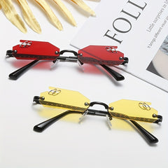 Y2K Irregular Rimless Sunglasses Punk Party Prom Club