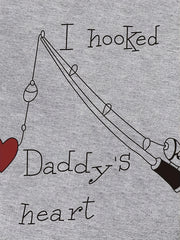 Baby Boys Casual Hooked Daddy's Heart Onesie