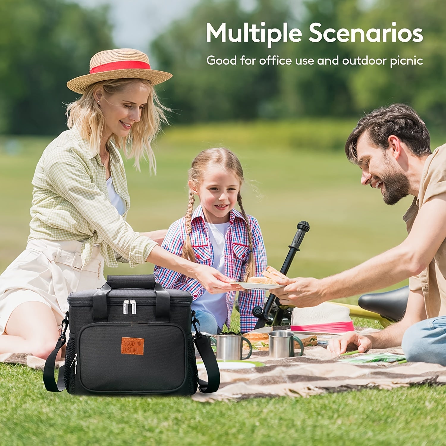 Large Capacity Insulated Lunch Bag Portable Picnic Storage Bag
