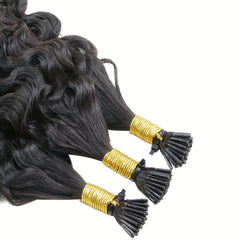50g Natural Deep Curly I Tip Hair Extensions Brazilian Human Hair 45-72-66-04 Cm