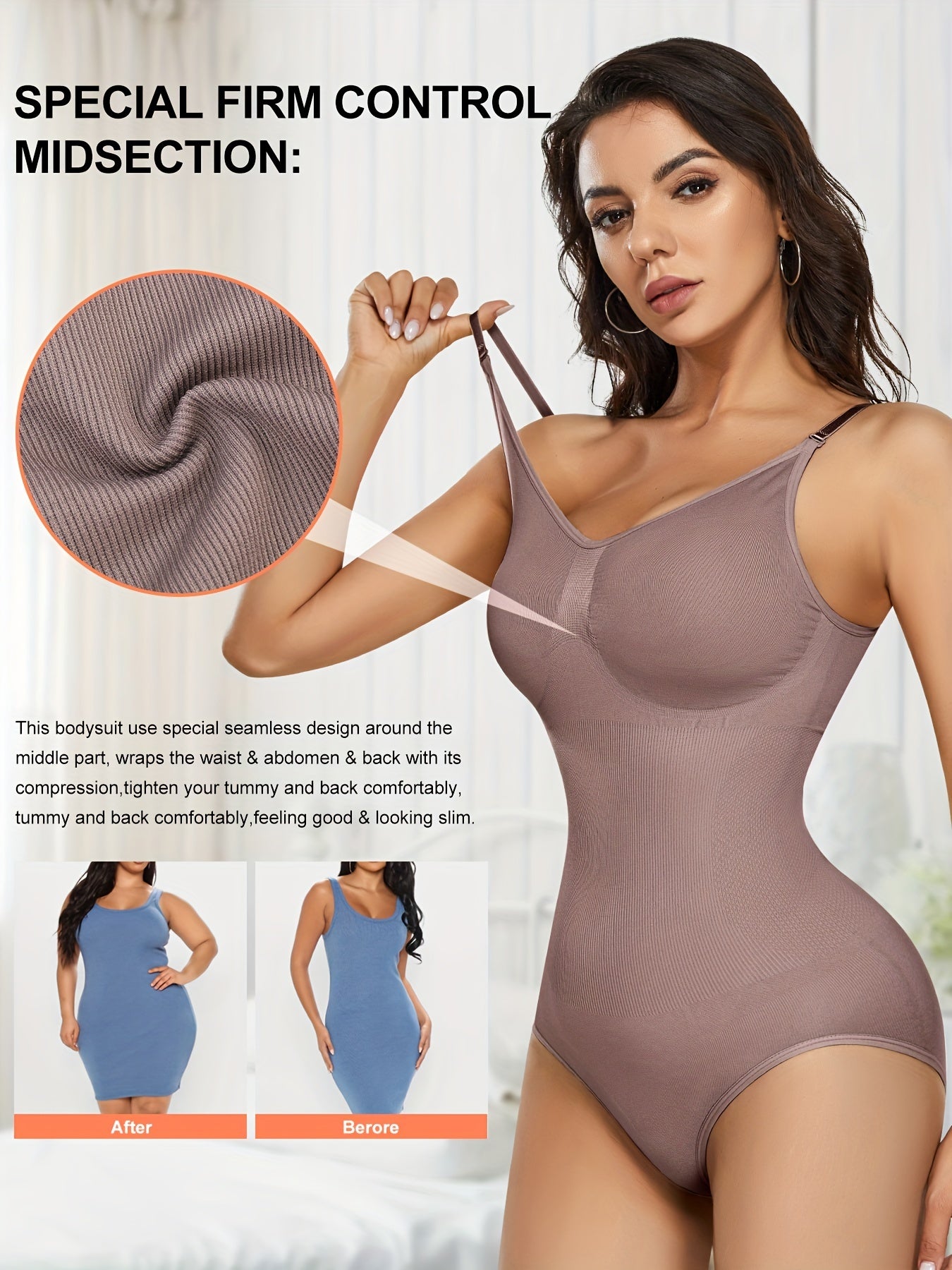 Soft Cami Tight Bodysuit Sleeveless Shapewear Bodycon Women's Lingerie