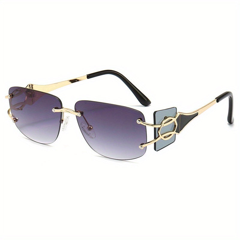 Y2K Rimless Sunglasses Gradient Metal UV400
