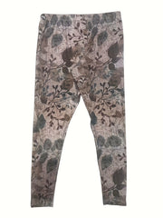 Retro Leggings Women's Plus Leaf Print Leggings