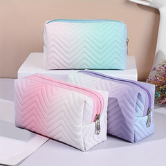 Waterproof Ombre Makeup Bag for Women Portable Travel Cosmetic Bag