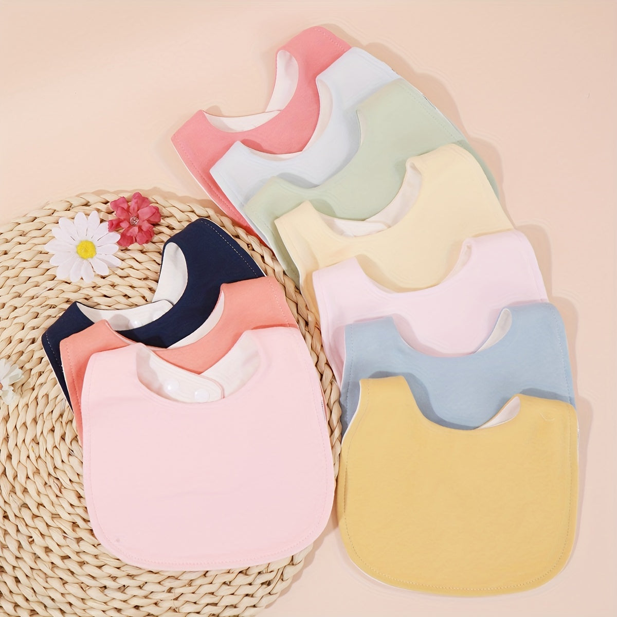Random U-shaped Baby Bibs Plain Infant Feeding Bibs
