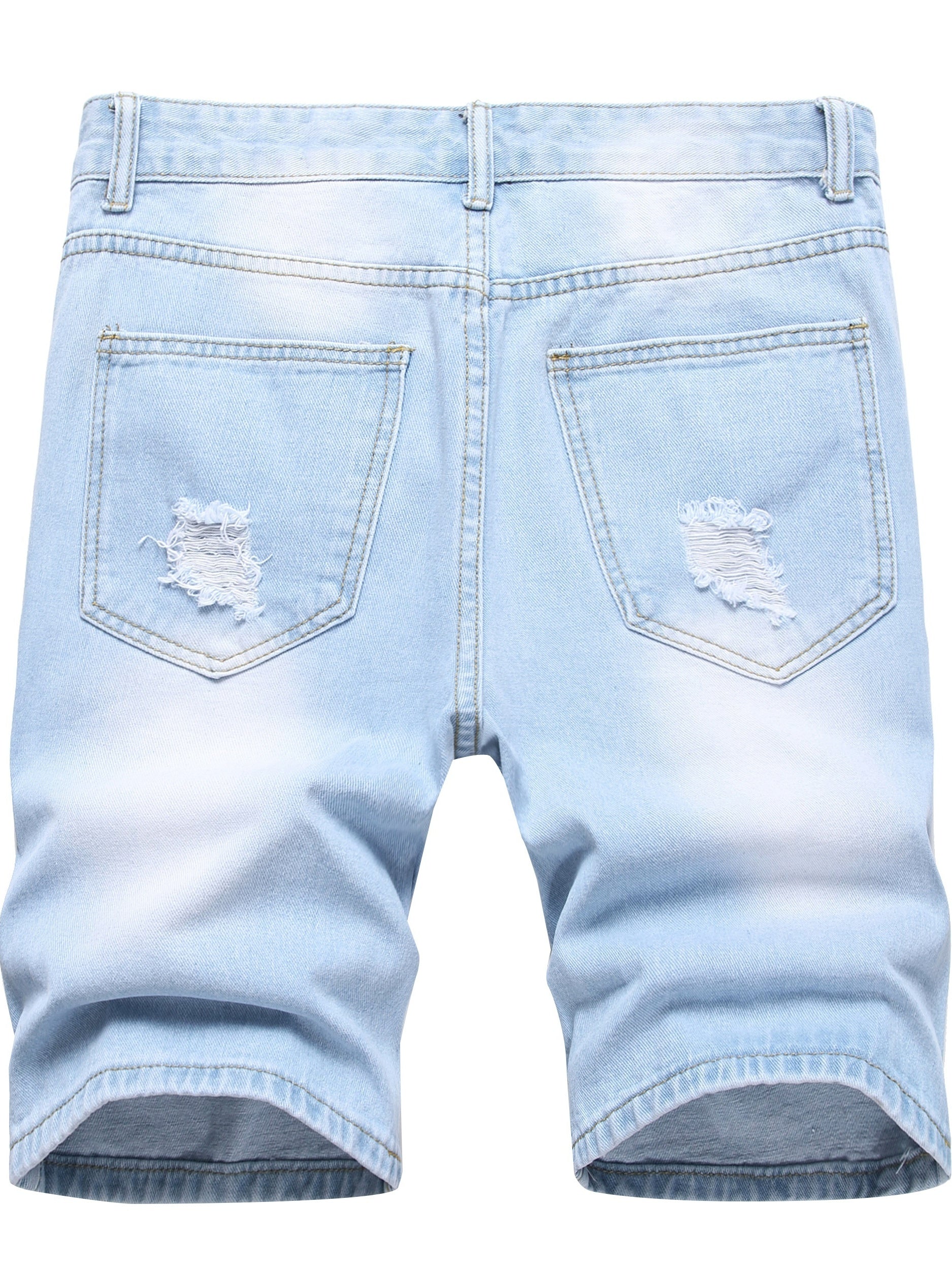 Men's Distressed Denim Shorts Street Style Summer Wear