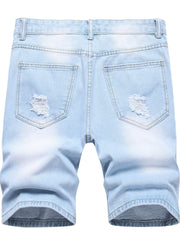 Men's Distressed Denim Shorts Street Style Summer Wear