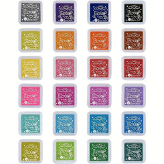 24 Colors Stamp Pad Set for Paper Craft Fingerprint Scrap Book