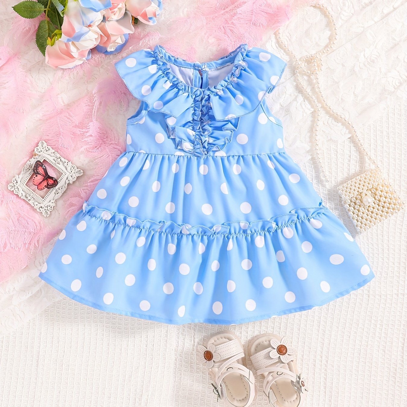Baby Girl Ruffle Halter Tank Dress