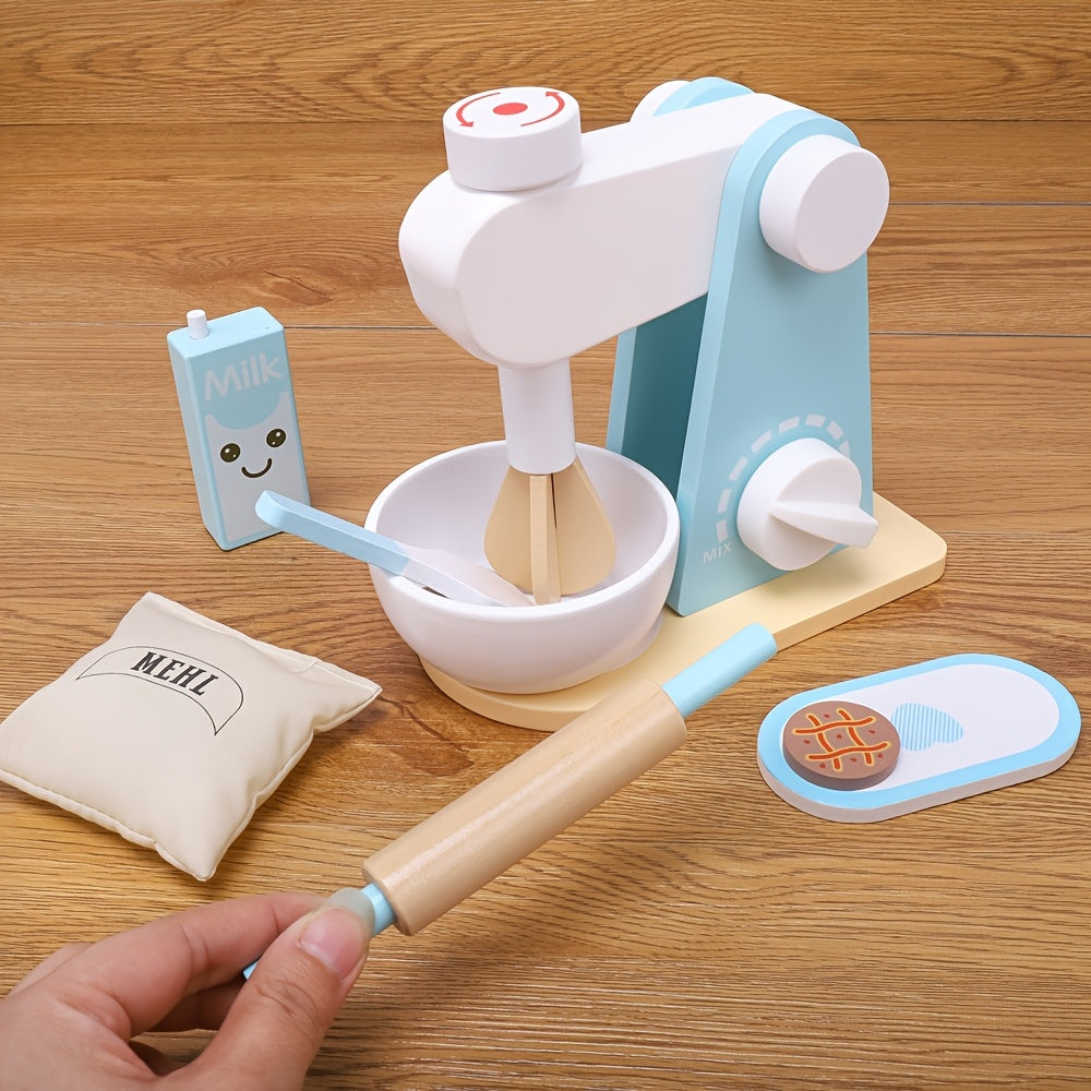 Wooden Juicer Blender Toy Set for Kids Pretend Kitchen Fun