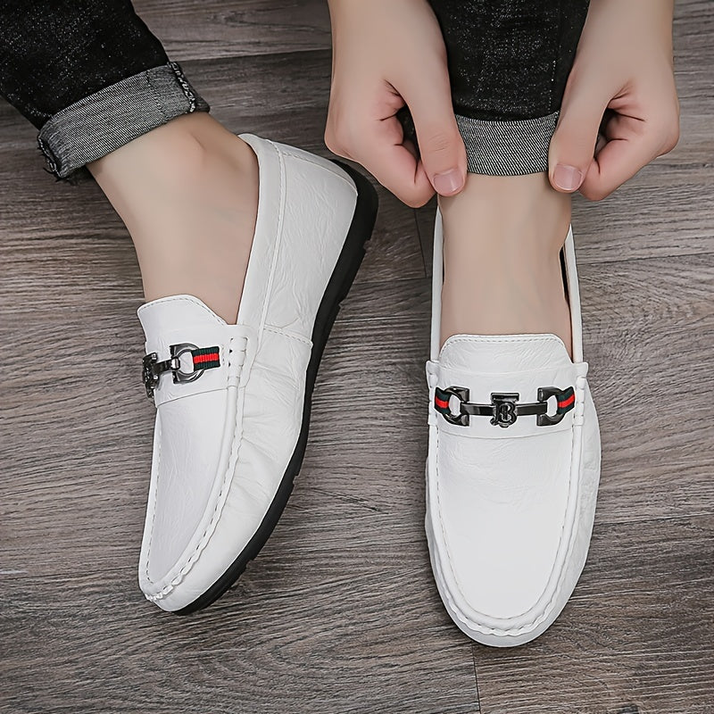 Men's Metallic Moccasin Loafers Non-slip Slip-On Shoes