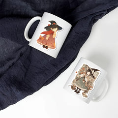 50pcs Cartoon Witch Adhesive Stickers for Laptop Water Bottle Luggage
