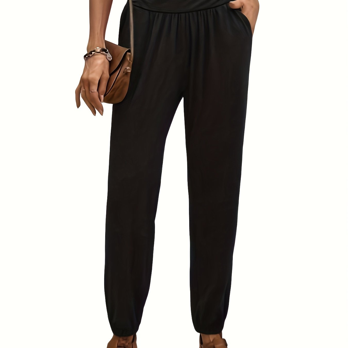 Women's Casual Loose Pants with Side Pocket Trousers