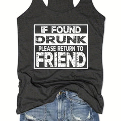 Casual Tank Top Crew Neck Sleeveless Shirt Women's Clothing