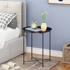 Round End Table Metal Tray Table 44 96 Cm Bedside Table