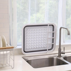 Folding Telescopic Draining Dish Rack Plastic Tableware Storage Box