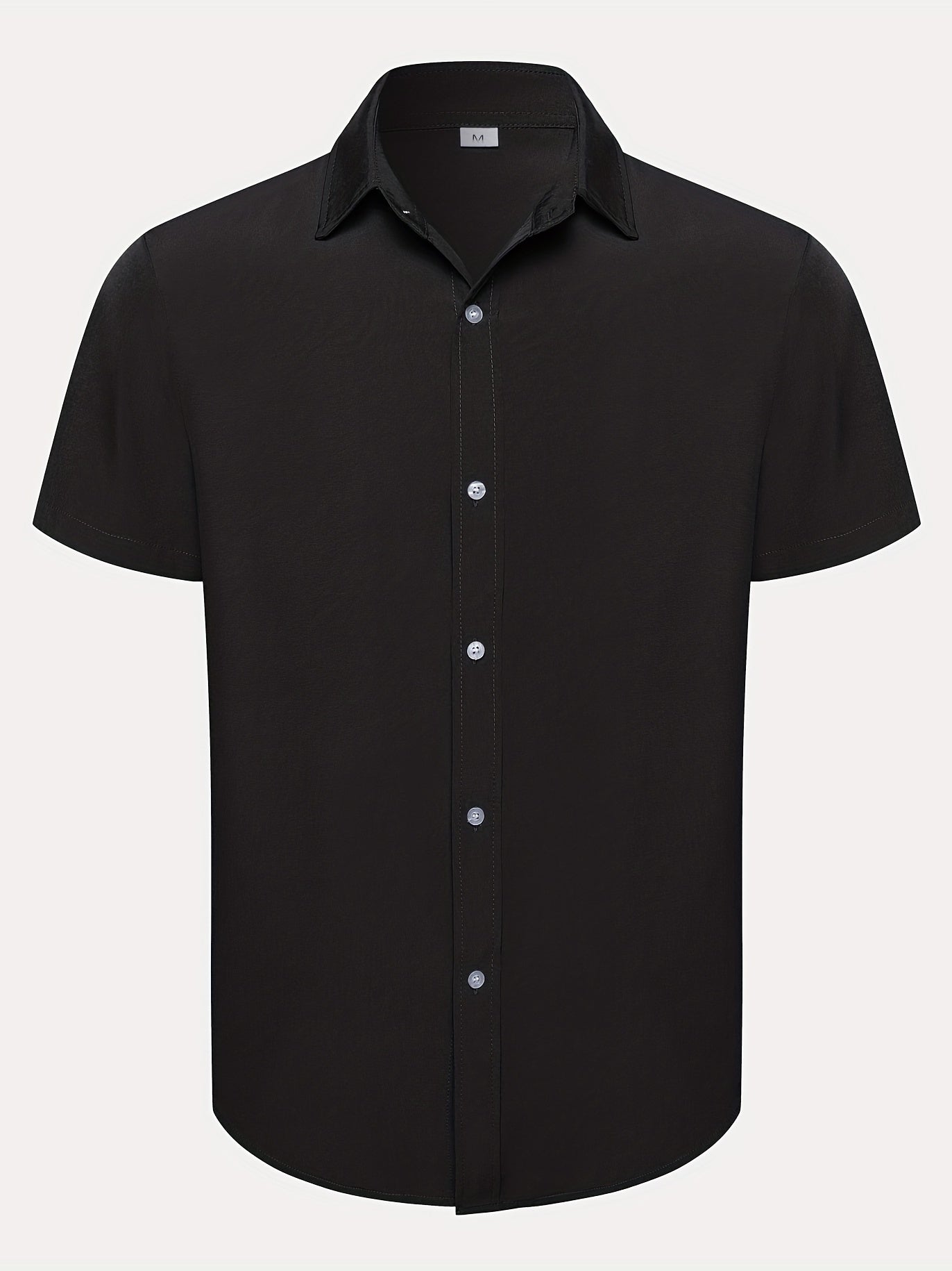 Men's Casual Solid Short Sleeve Shirt for Summer Vacation Resort