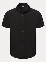 Men's Casual Solid Short Sleeve Shirt for Summer Vacation Resort