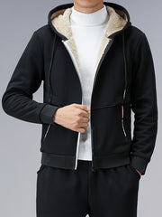 Men's Fall Winter Fleece Hooded Jacket