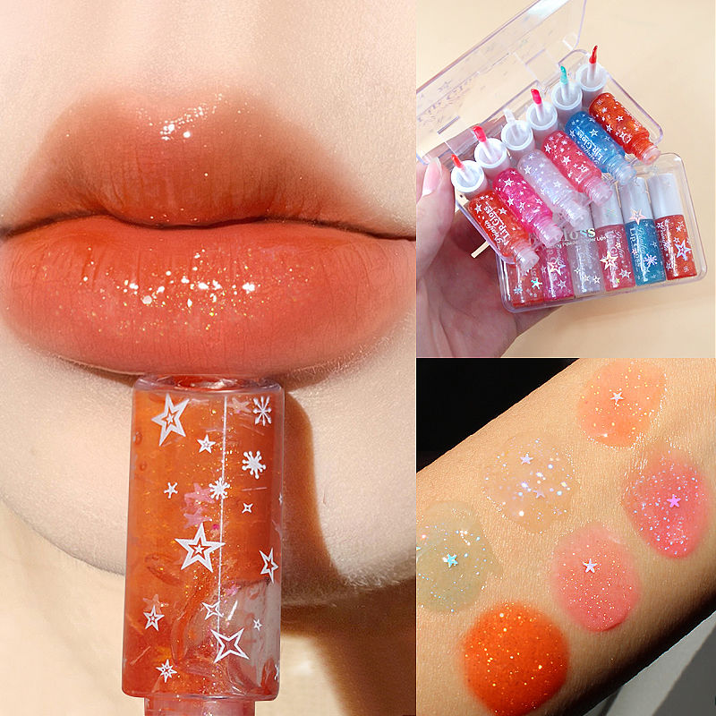 Moisturizing Glitter Lip Glaze Pink Gloss Liquid Lipstick for Girls