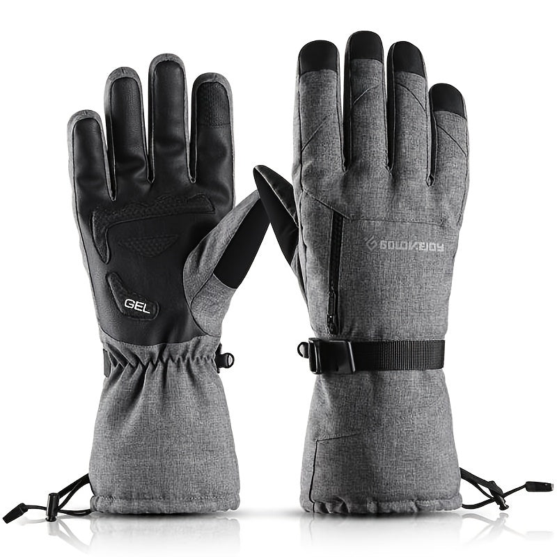 Waterproof Ski Gloves with Pocket for Men and Women