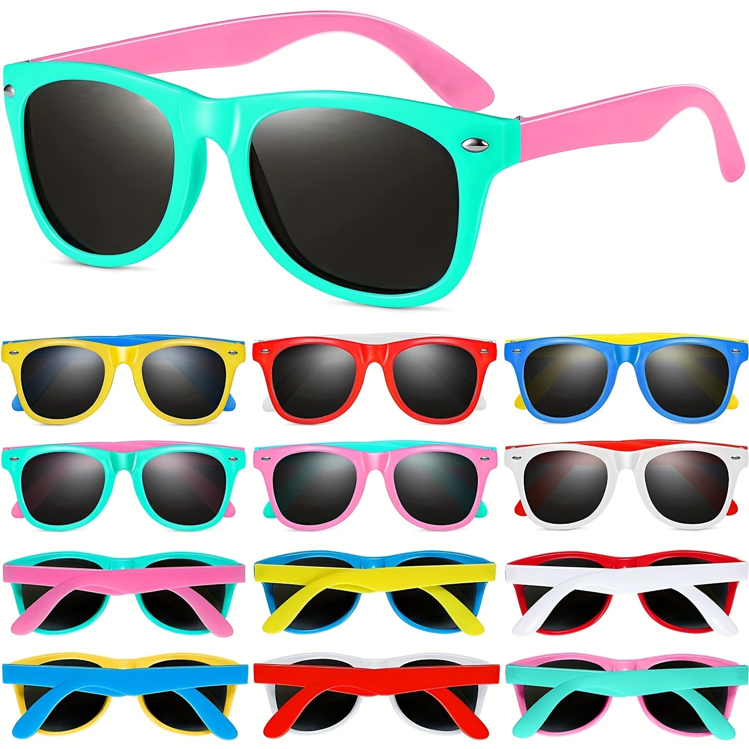 Kids Neon Sunglasses Bulk for Boys & Girls, 2 Pcs Party Favors