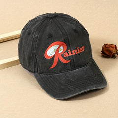 Rainier Print Unisex Baseball Cap Distressed Cotton Dad Hat