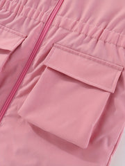 Toddler Girls Warm Fleece Lined Zip Jacket Coat With Pocket