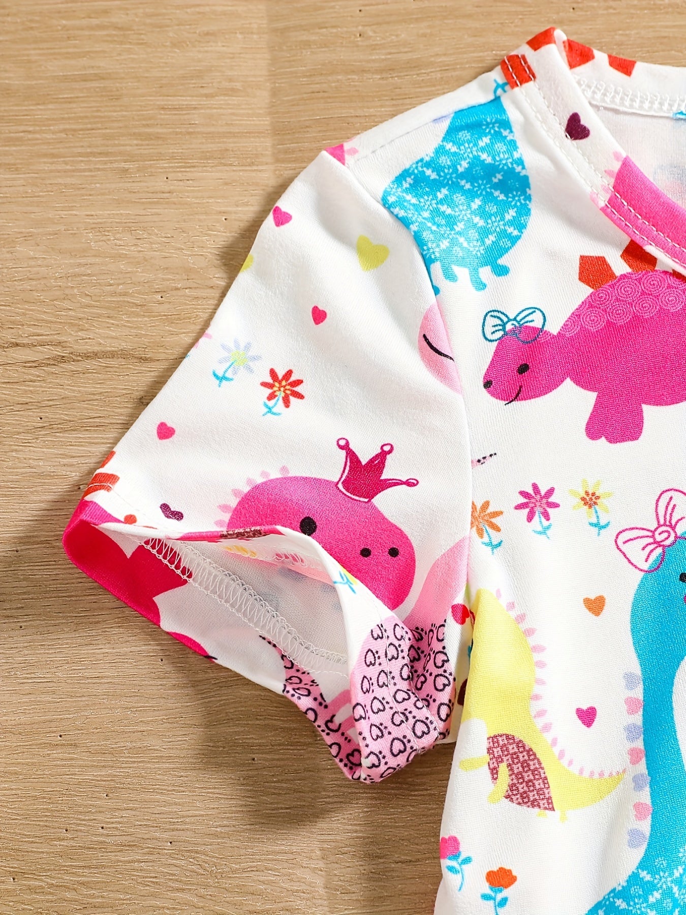 Baby Dinosaur Print Short Sleeve T Shirt