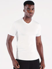 Men's Summer Tight V-neck Sports T-shirt