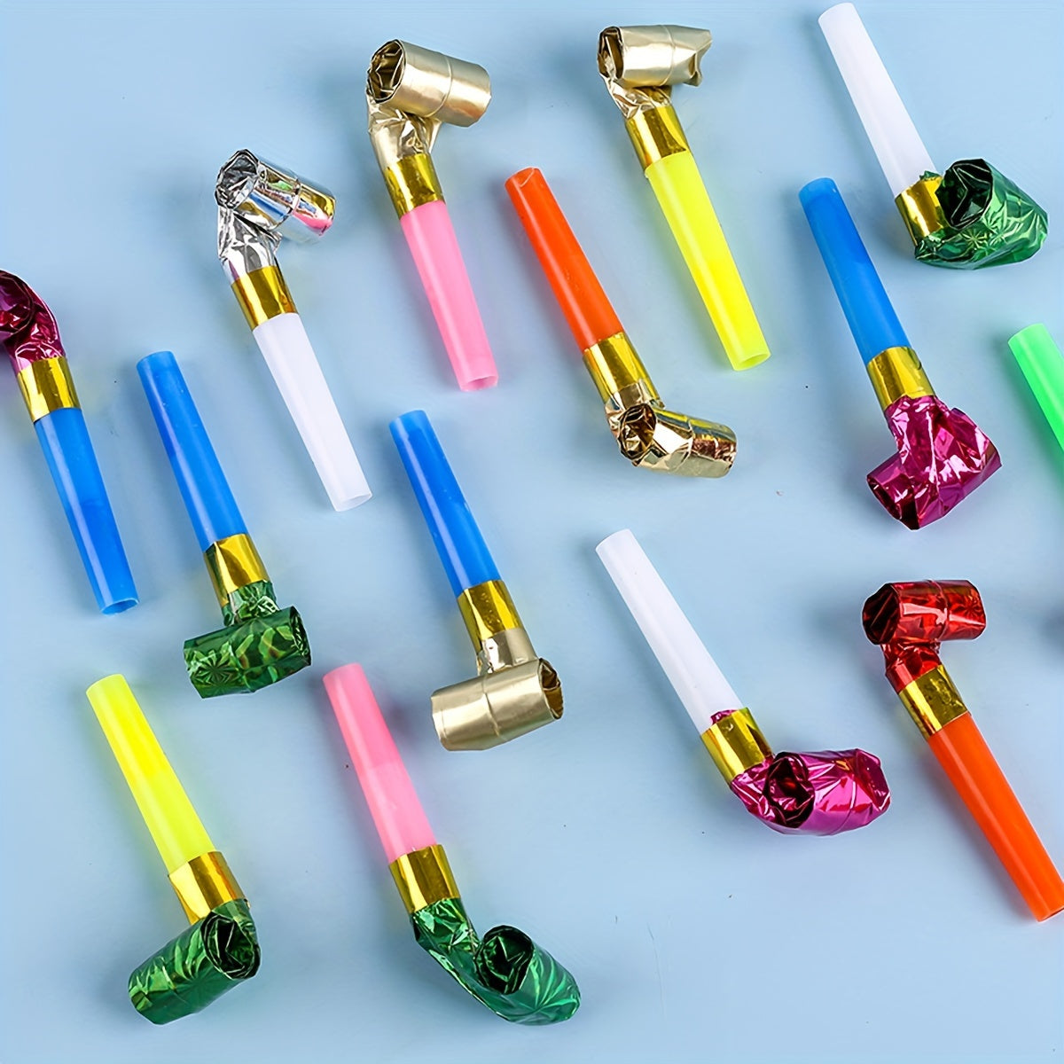 10pcs Plastic Whistles - Birthday Party Cheering Props