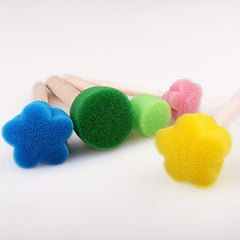 5pcs Mini Flower Sponge Stamp Set - 5 Colors - Students Painting Sponge Stamp