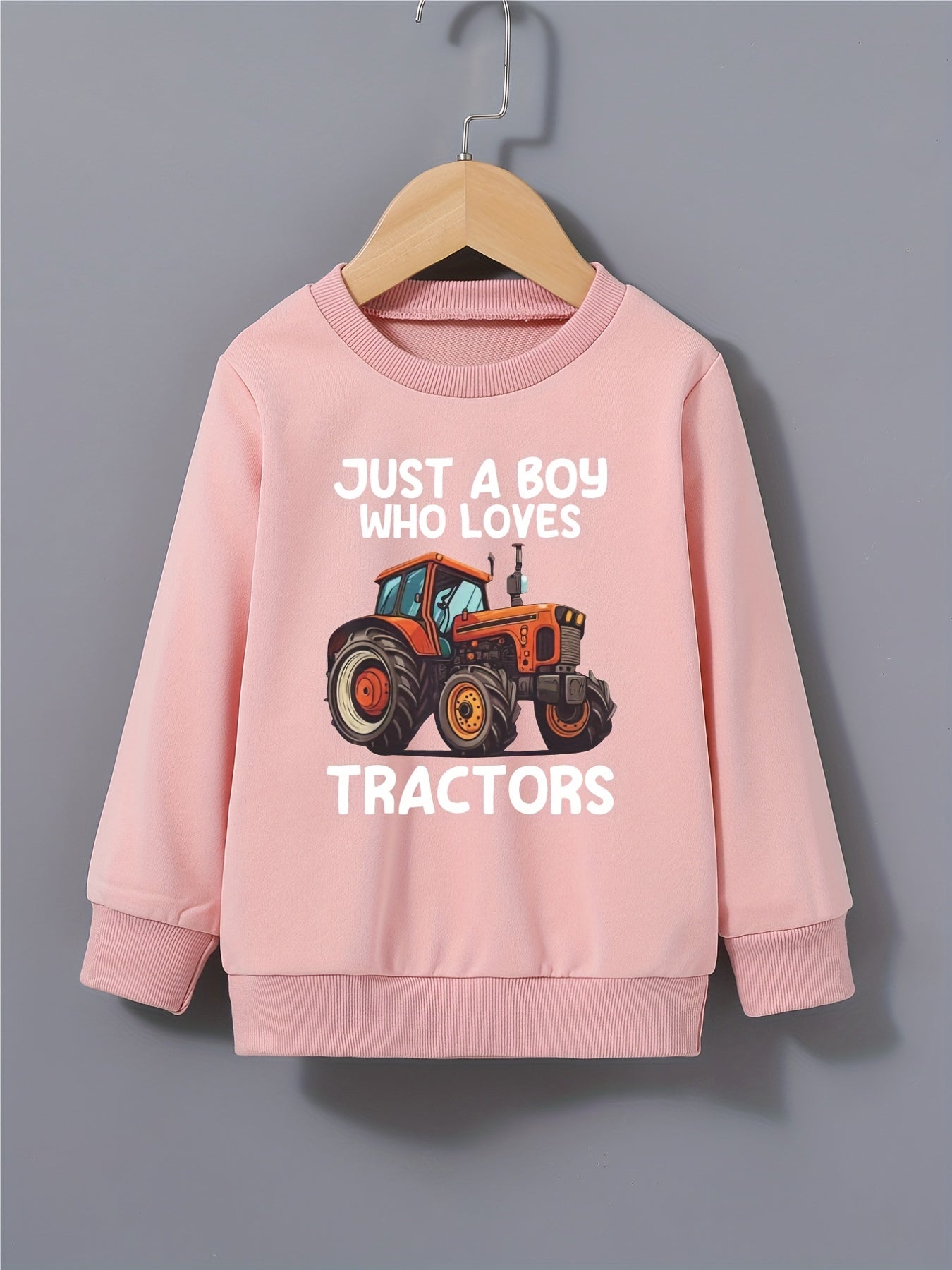 Boys Tractor Sweatshirt Long Sleeve Pullover Top