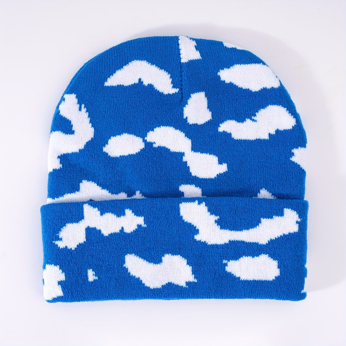 Men's Cloud Print Woolen Hat Warm Knitted Winter Headgear