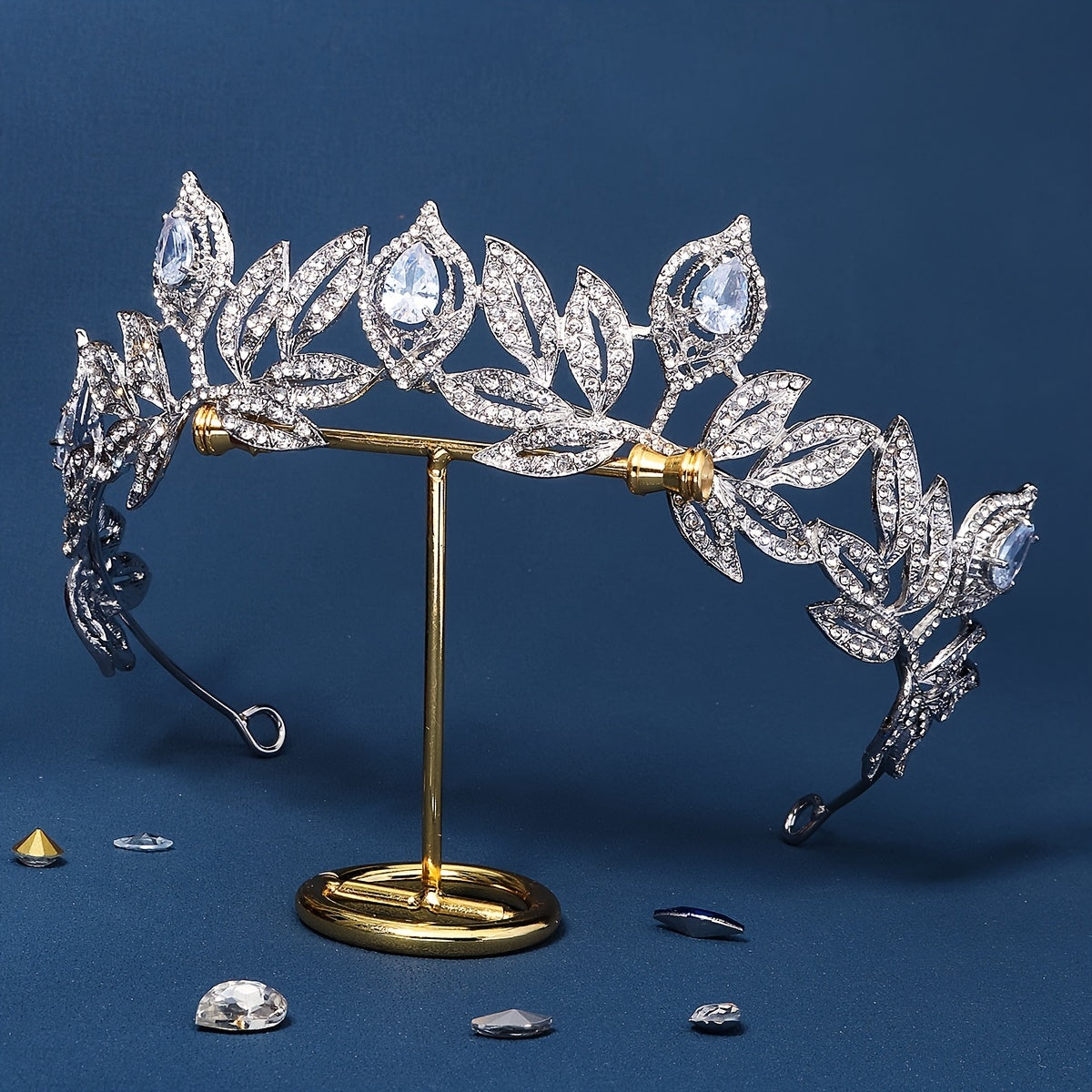 Rhinestone Baroque Crown Hairband Silver Tiara Wedding Birthday Hair Accessories