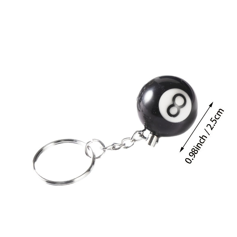 No 8 Billiard Keychain - Billiards Gift, Souvenir, Pendant, 0.98in