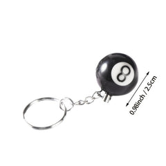 No 8 Billiard Keychain - Billiards Gift, Souvenir, Pendant, 0.98in