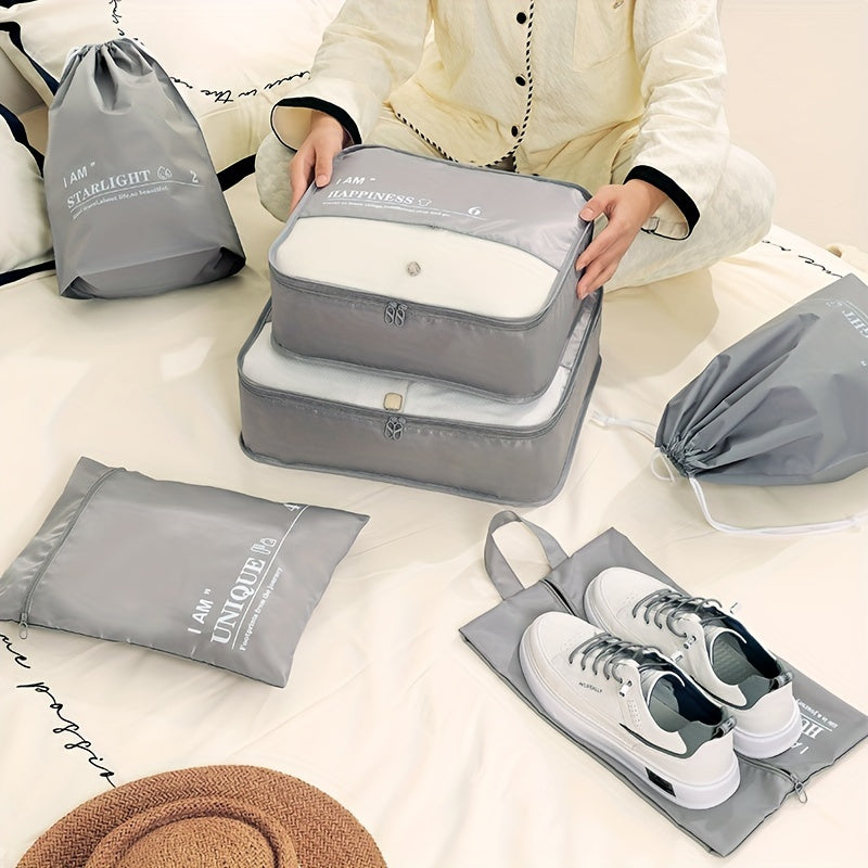 6 Pcs Travel Storage Bag Sets - Lightweight Clothes Organzier