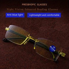 Men's Night Vision Glasses Anti Glare Reading Glasses