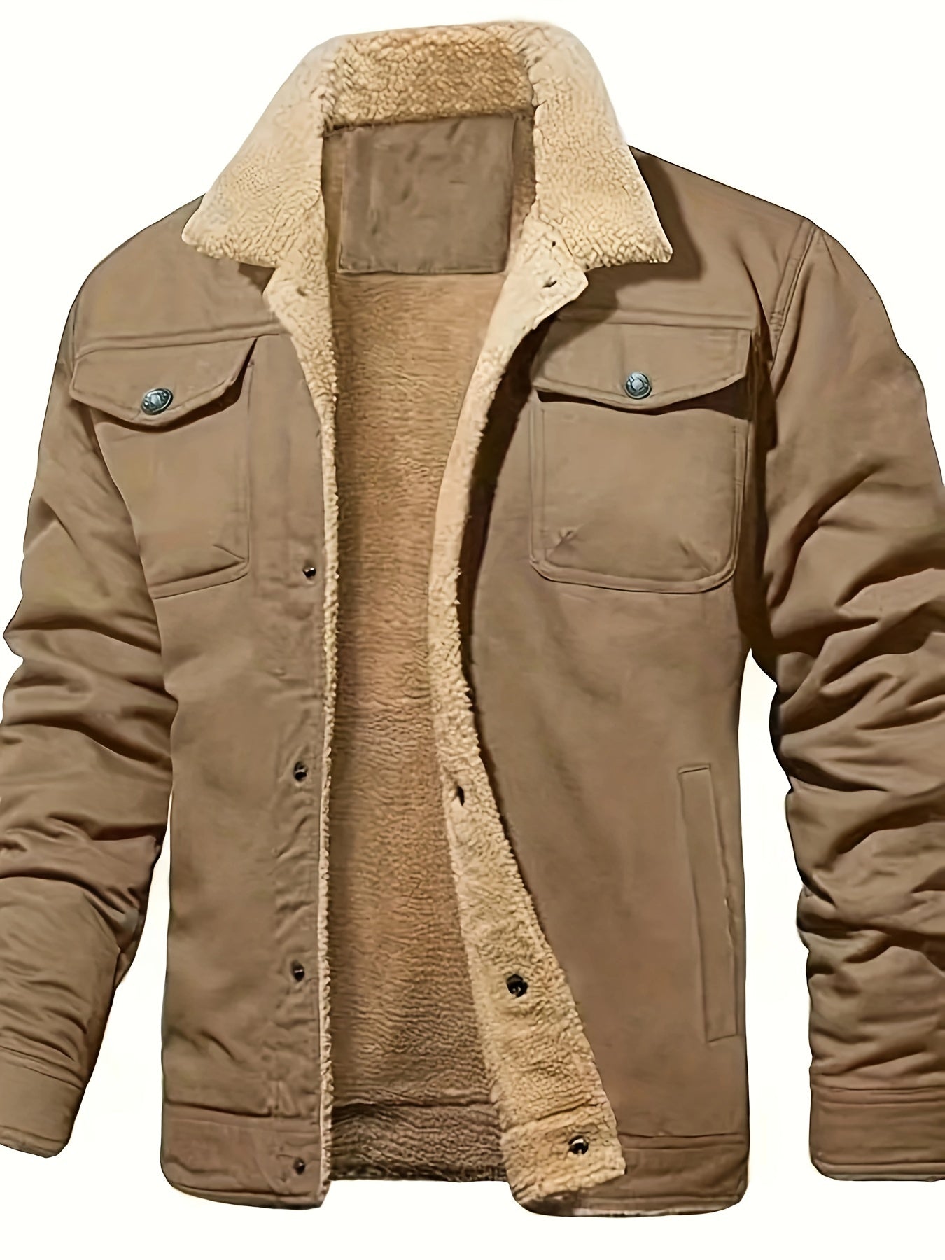 Classic Lapel Collar Winter Coat for Men