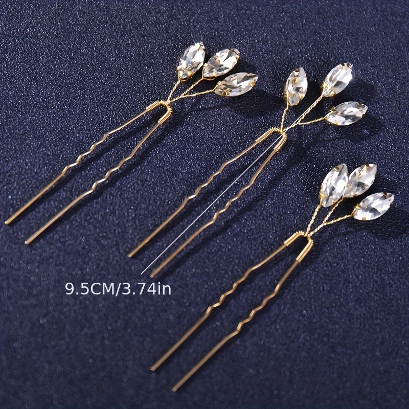 3pcs Cypsela Hairpin Bridal Head Jewelry U shaped Hairpin Wedding Head Accessori