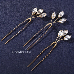 3pcs Cypsela Hairpin Bridal Head Jewelry U shaped Hairpin Wedding Head Accessori